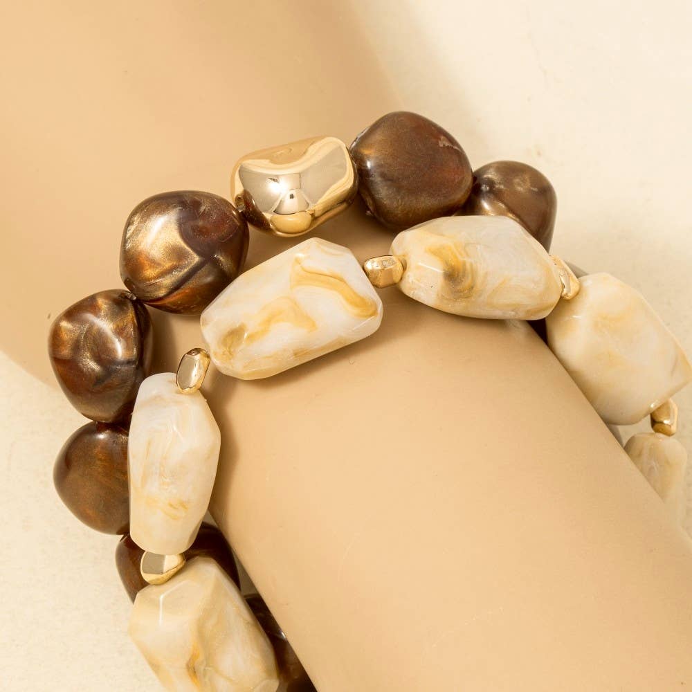 Mixed Chunky Acrylic Beaded Bracelet Set