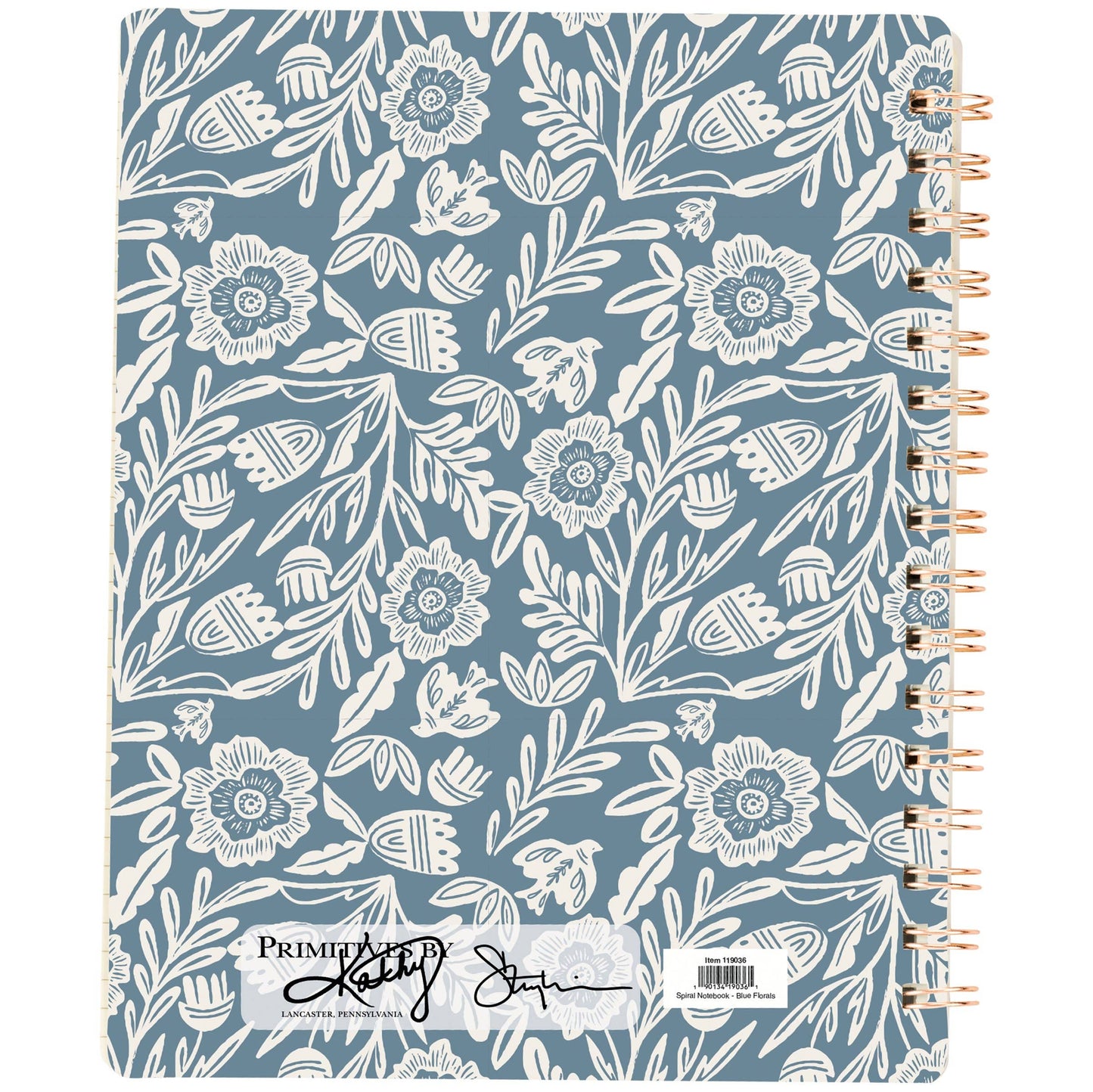 Blue Florals Spiral Notebook