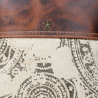 Sixtease Bags USA - Canvas  Leather Women's Crossbody - Dun/Raw Umber Bag