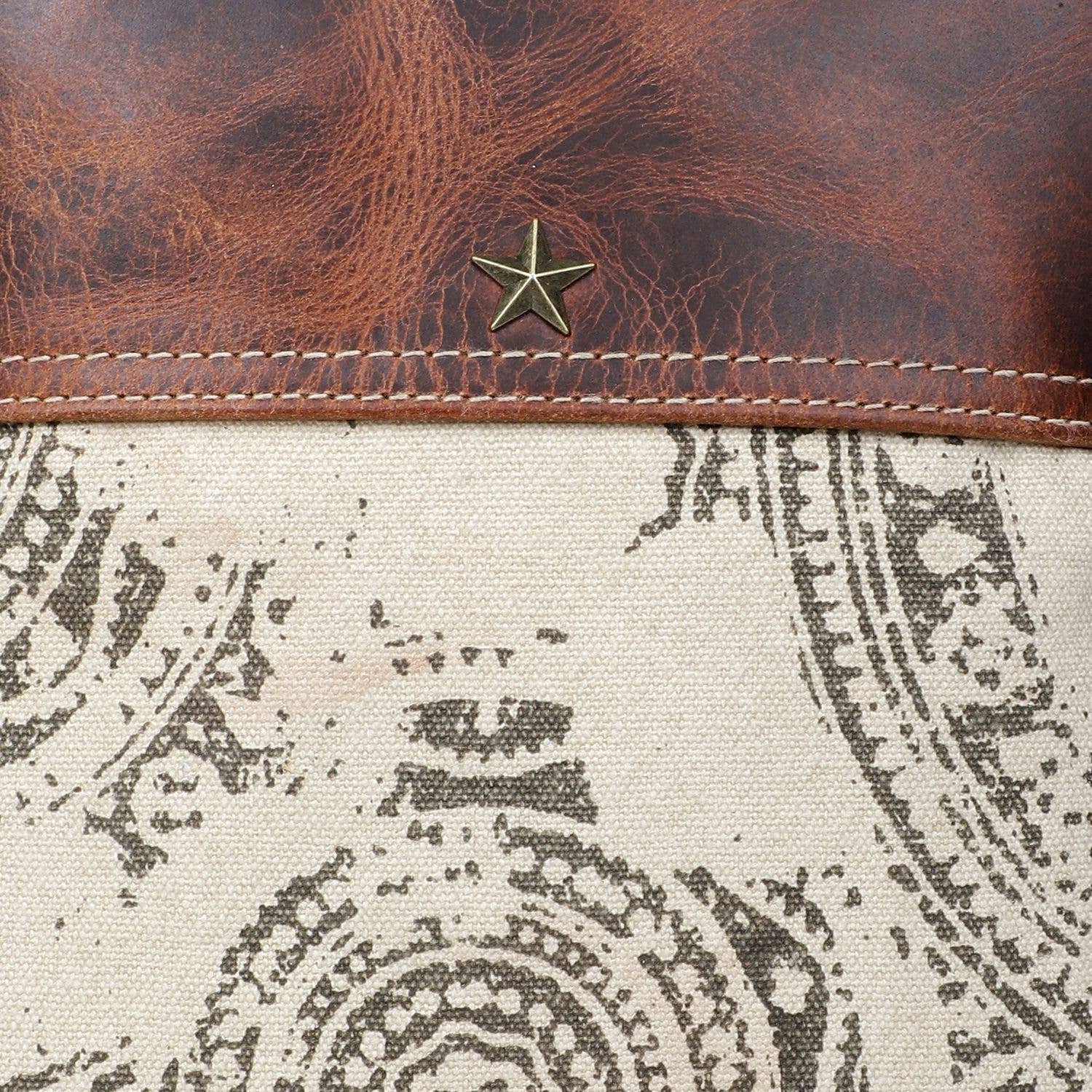 Sixtease Bags USA - Canvas  Leather Women's Crossbody - Dun/Raw Umber Bag