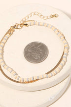 Layered Bead Snake Chain Anklet (3 Color Options)