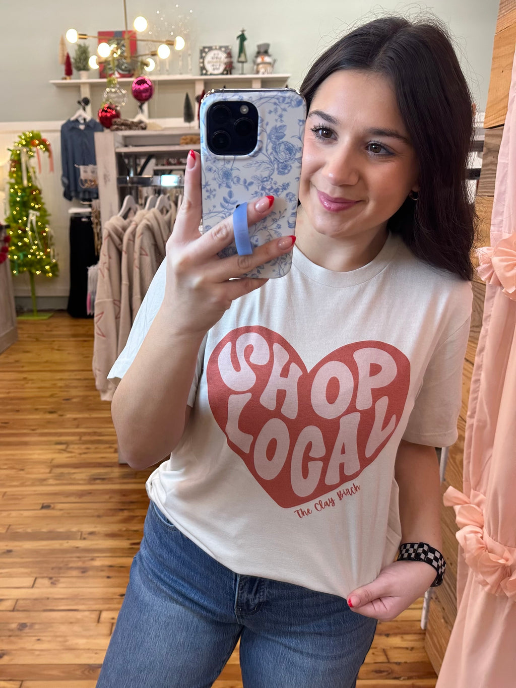 Shop Local Valentine Graphic Tee (The Clay Birch)(S-3X)