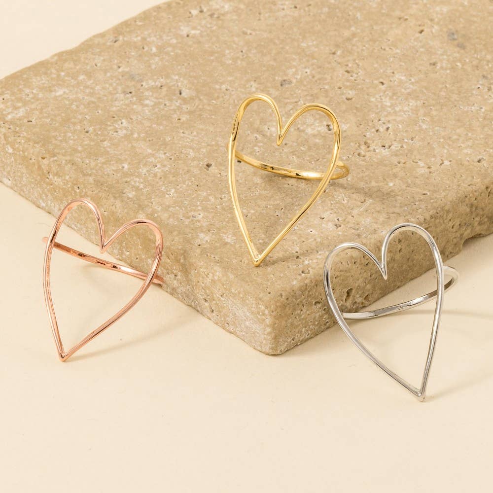 Heart Cut Out Ring (Gold or Silver)