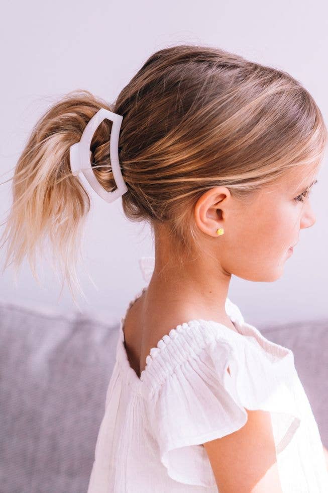 TELETIES - Open Hair Clip | Medium | Coconut White