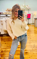 EXPOSED SEAM V NECK PULLOVER KNIT SWEATER (S-L)