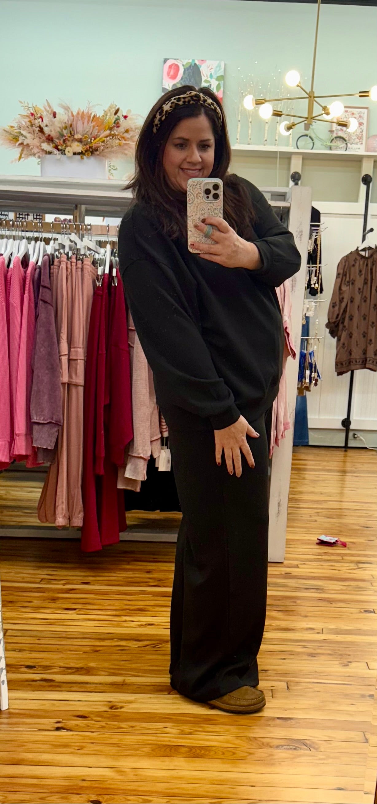 The Tracy Set (Plus)SCUBA CREWNECK PULLOVER & PANTS SET (1X-3X)(3 Colors)