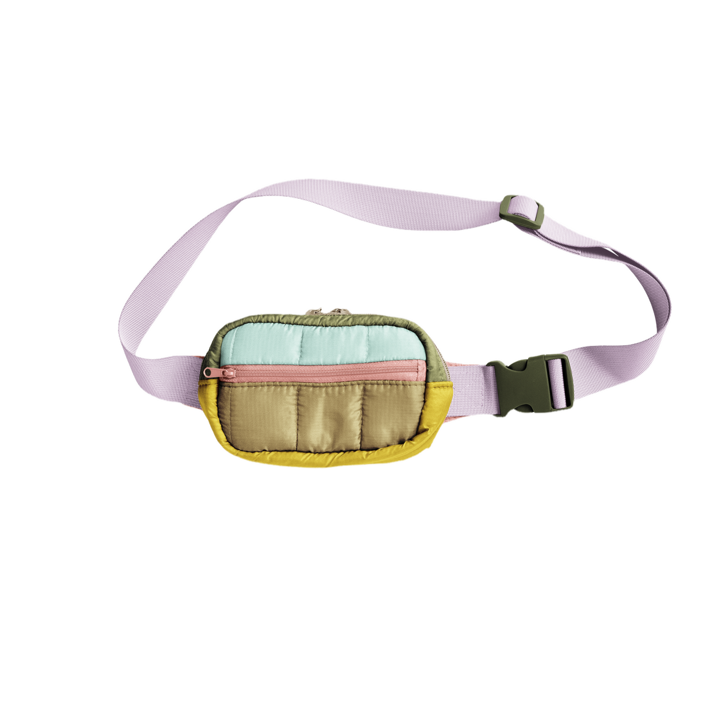 SALE! Toot Hip Bags (Belt bag, Fanny Pack) Small Puffy Olive Lilac Block