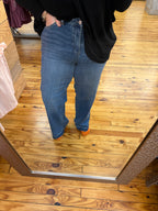 High Rise Wide Leg Jeans with Raw Hem (Women’s sizes 4-14)