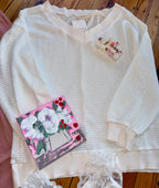 The Ella Waffle Weave Vneck (S-XL)