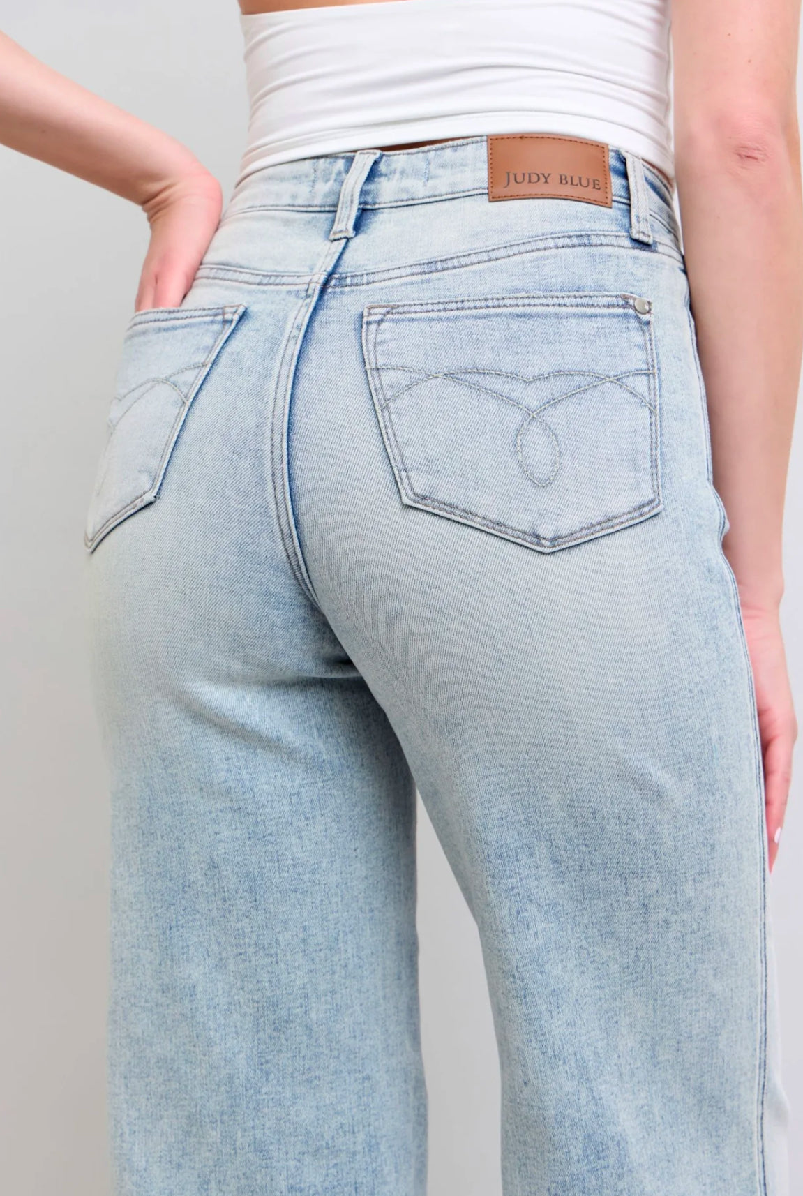 Judy Blue Retro Wide-High Waist Tummy Control Jeans (Sizes 0-15)
