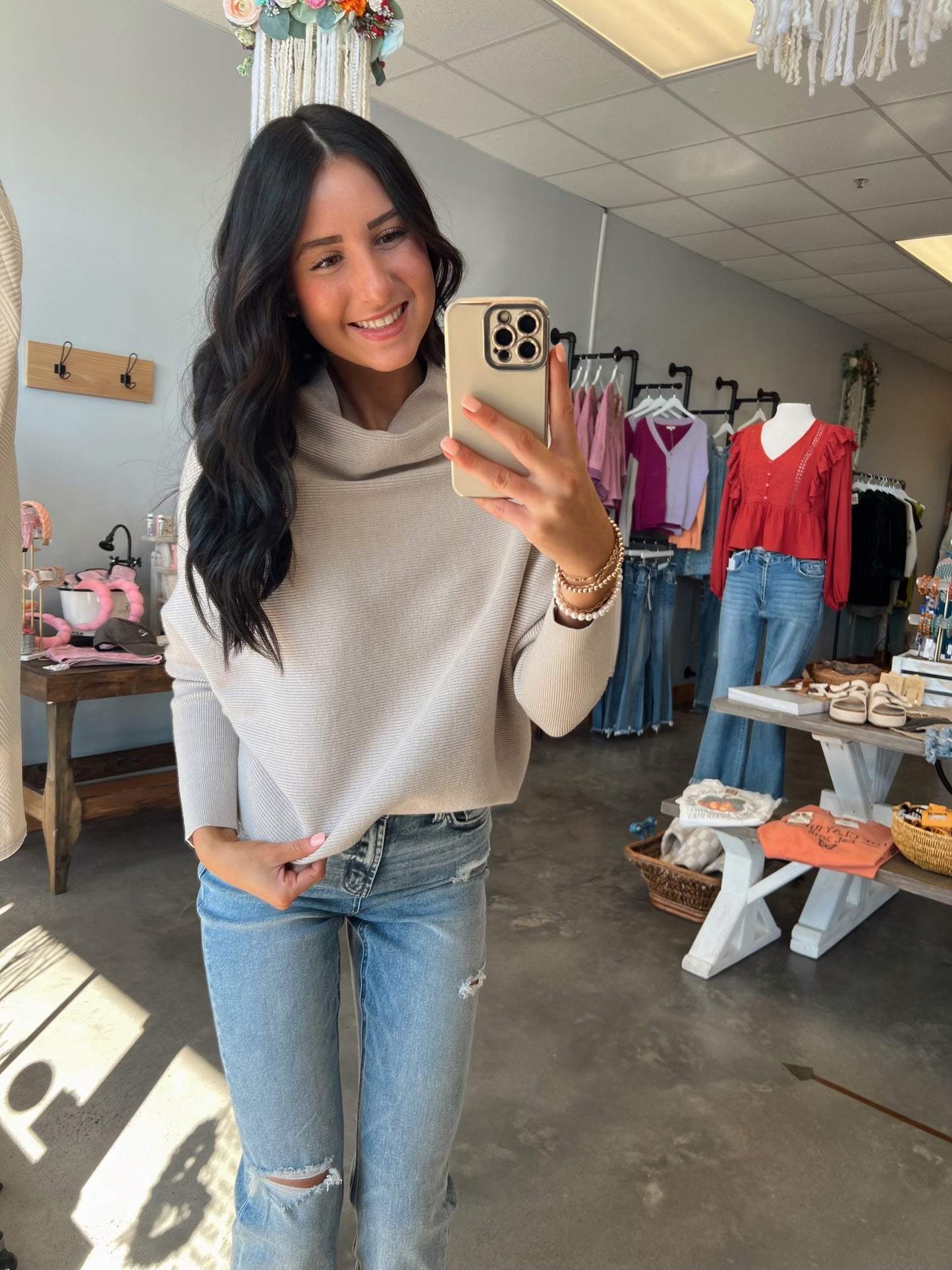 The Laura Loo Mock Neck Sweater (S-L) (2 Colors)