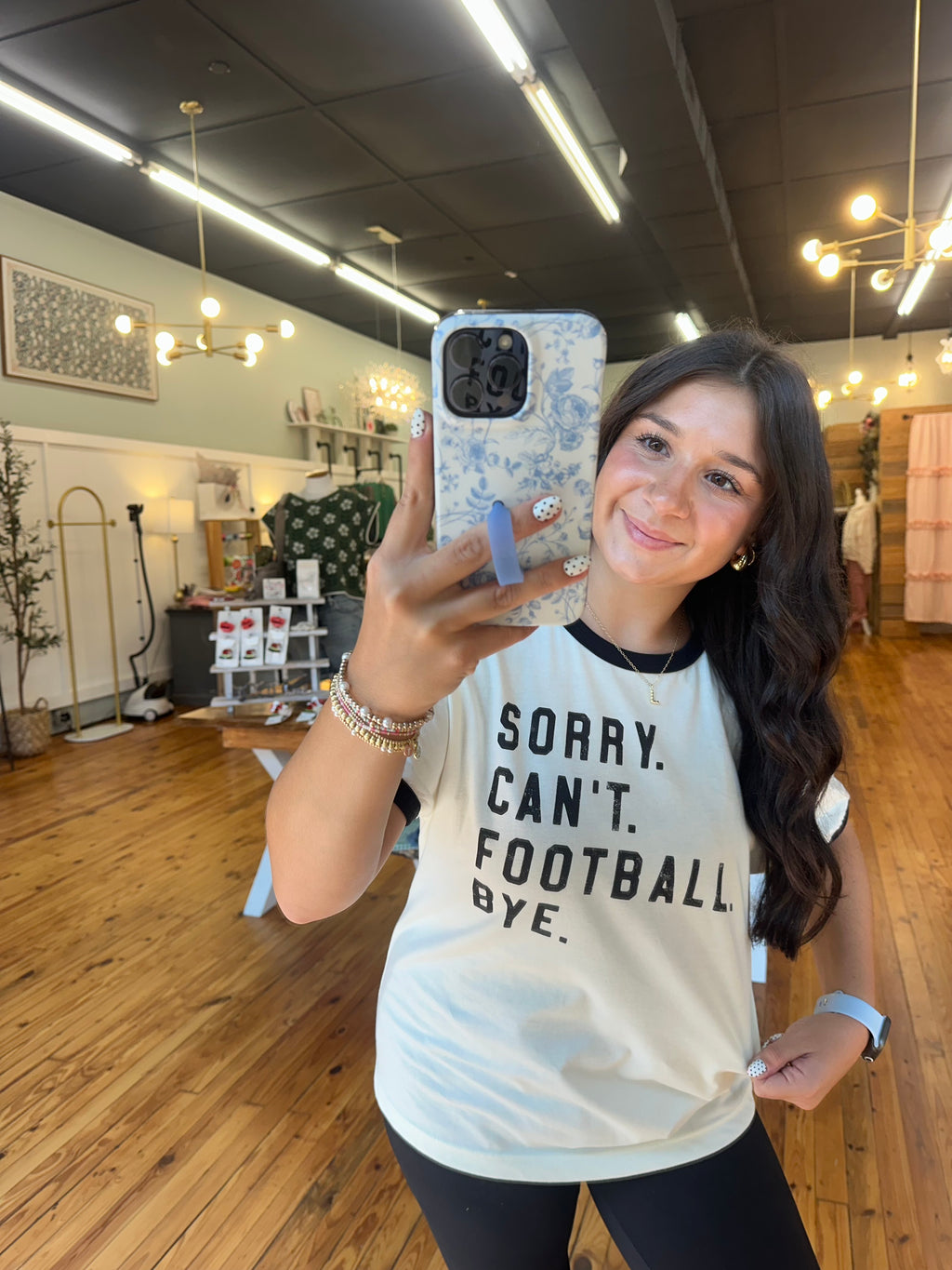 SORRY CAN'T FOOTBALL BYE Ringer Graphic T-Shirt (S-XL)