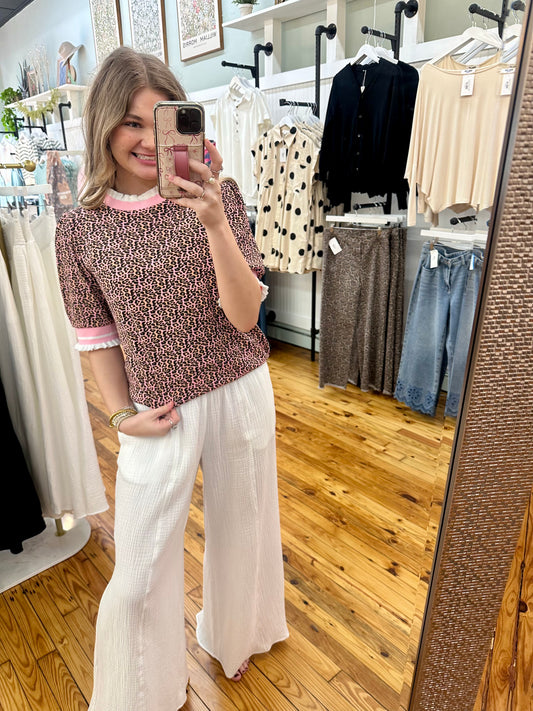 Emmie Leopard Print Knit Top (S-L)