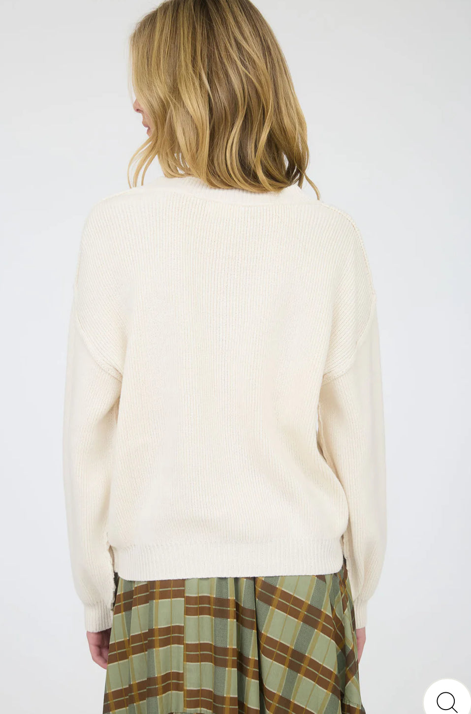 EXPOSED SEAM V NECK PULLOVER KNIT SWEATER (S-L)