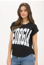 GEORGIA SHORT SLEEVE SWEATER KNIT T-SHIRT (S-L)