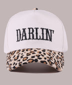 DARLIN' EMBROIDERED TWO-TONE CANVAS COTTON CAP