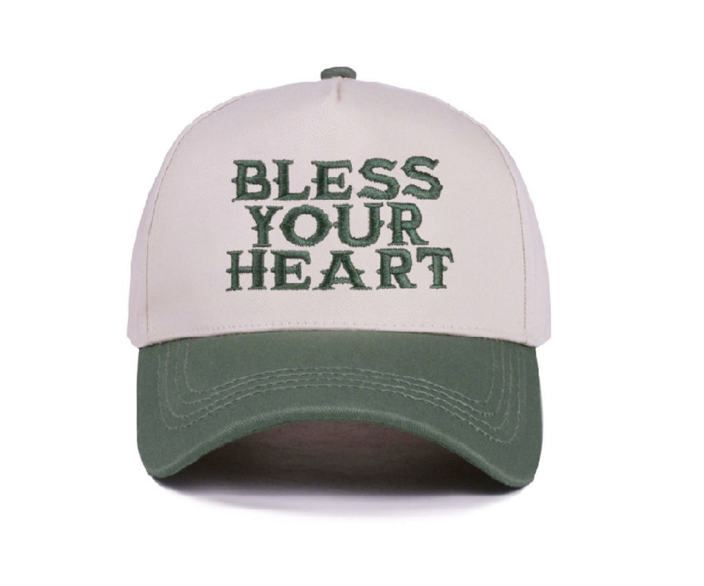 BLESS YOUR HEART TWO TONE CANVAS COTTON CAP