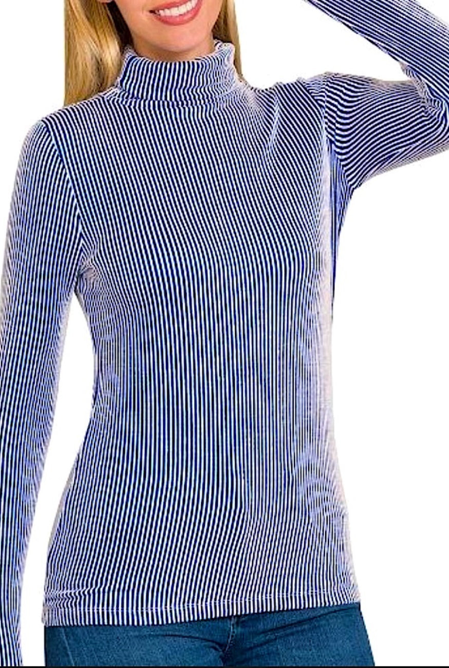 Ribbed Turtle Neck Top (S-L)