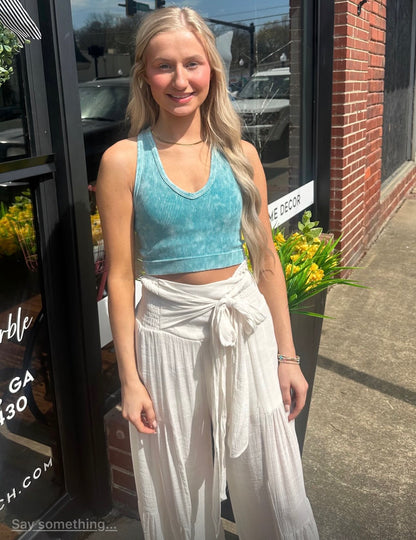 Premium Washed Seamless Rib Crop Tank (S/M or L/XL)(3 Colors)