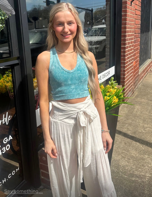 Premium Washed Seamless Rib Crop Tank (S/M or L/XL)(3 Colors)