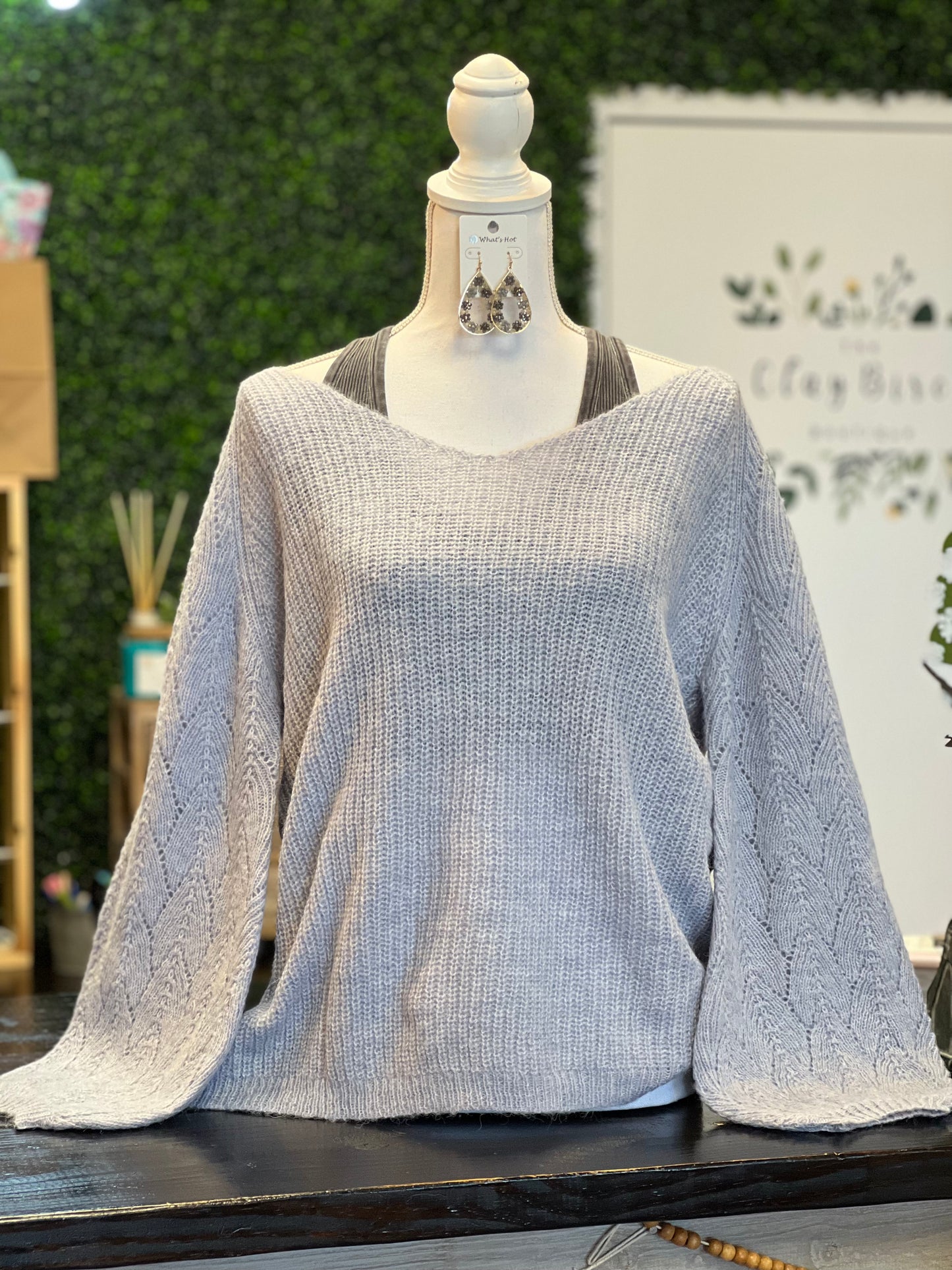 Bubble Sleeve Knitted Sweater (S-L)