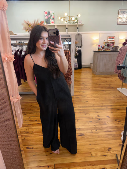 The Janie Pleated Wide Leg Jumpsuit w/ Pockets (S-L)(3 Colors)