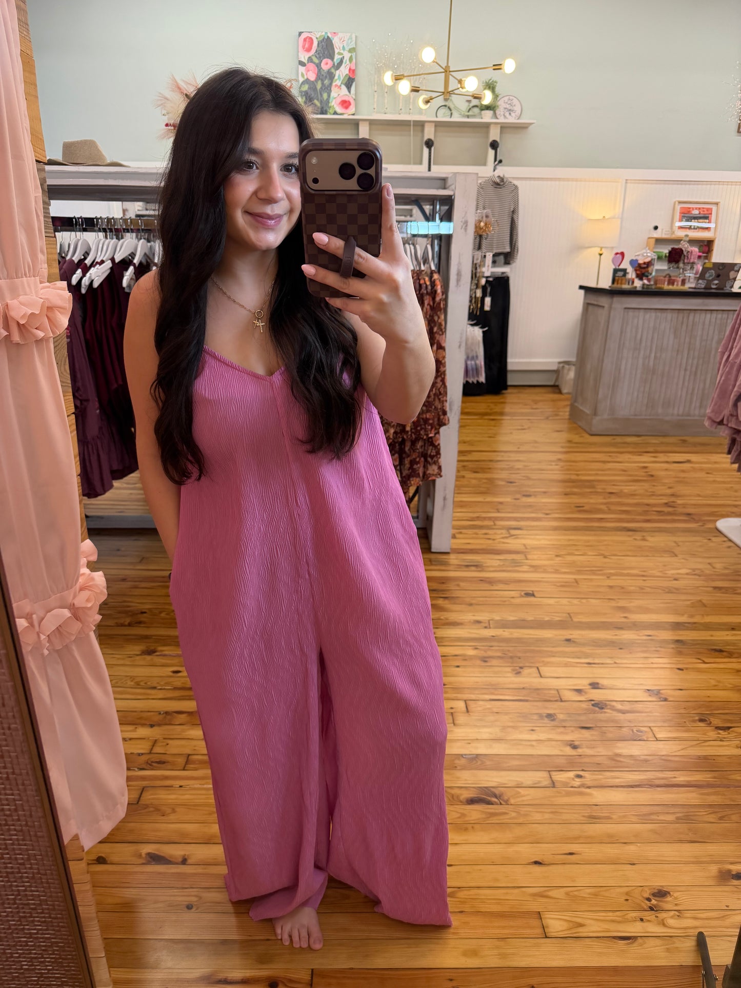 The Janie Pleated Wide Leg Jumpsuit w/ Pockets (S-L)(3 Colors)