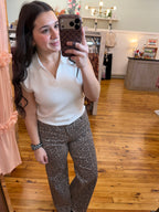 Sleeveless Collared Knit Top (S-L)