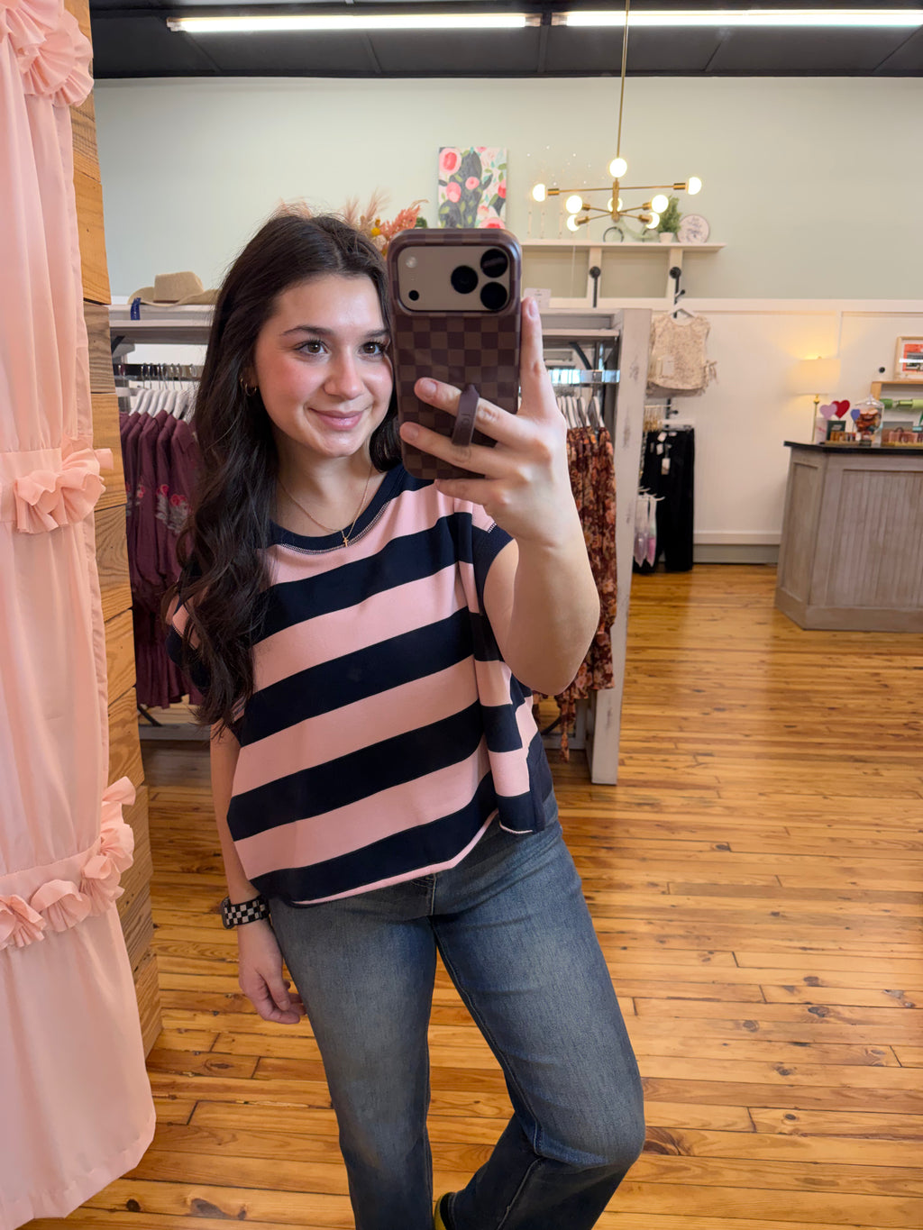 Striped Crew Neck Top (S-L)