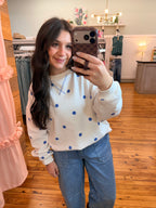 Polka Dot Crew Neck Pullover (S-L)