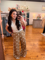 Womens Drawstring Boho Wide Leg Pants (S-XL)