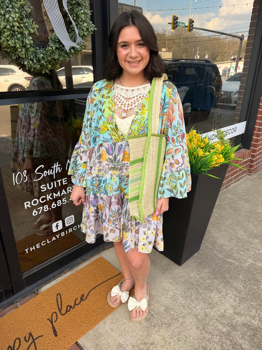 V-neck Woven Dress (S-L)(RUNS BIG)