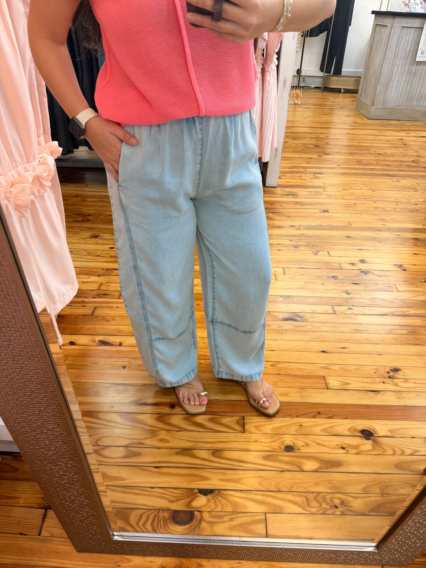 The Tisha Elastic Waist Denim Pants (S-L)