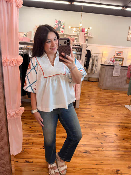 The Jaycee Cotton Poplin Top (S-L)