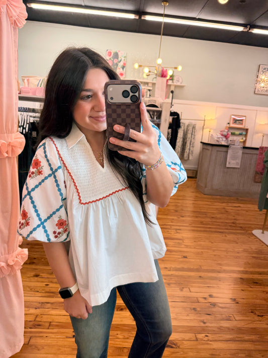 The Jaycee Cotton Poplin Top (S-L)