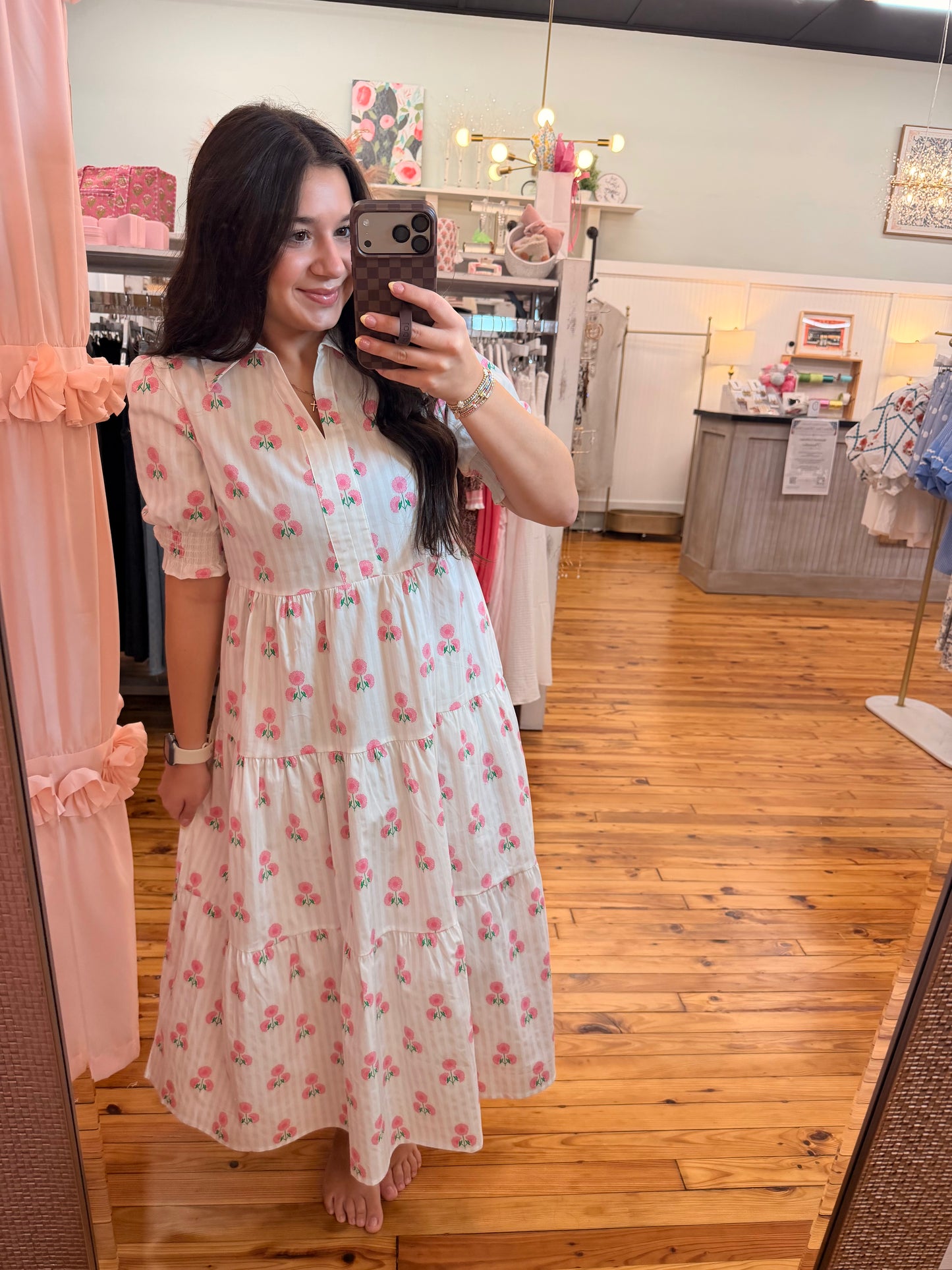 Molly Dress | Sweetbriar Stripe Pink (S-L)