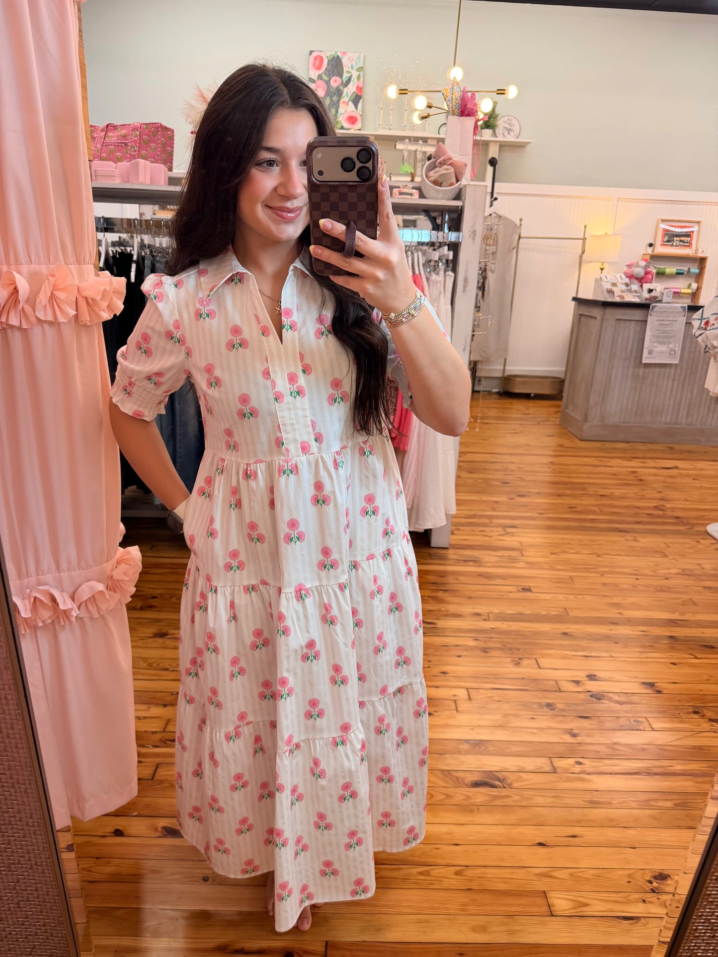 Molly Dress | Sweetbriar Stripe Pink (S-L)
