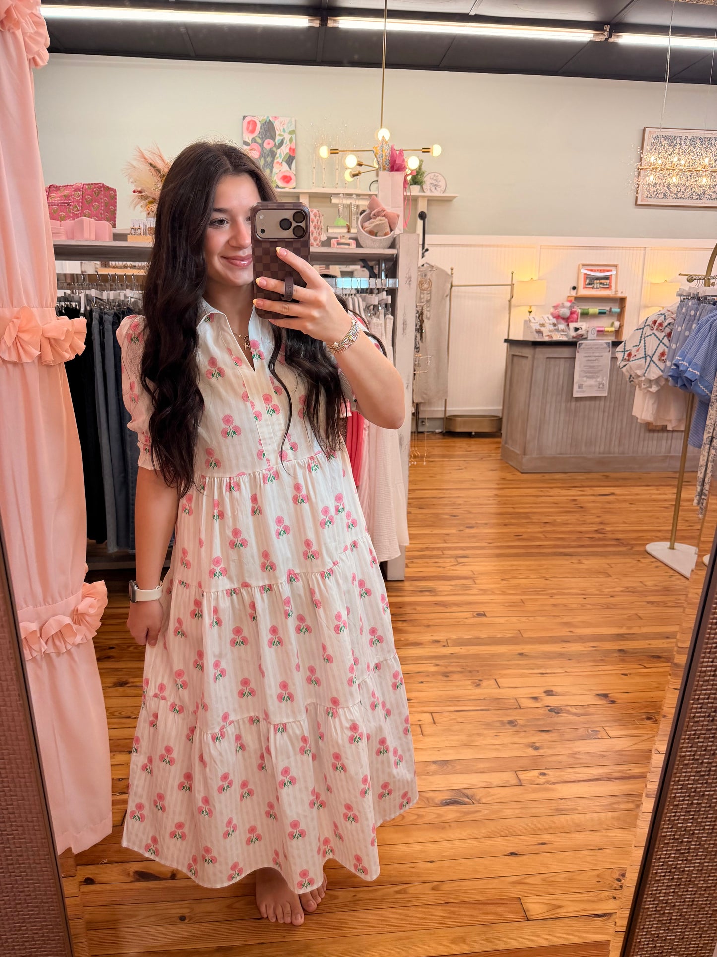 Molly Dress | Sweetbriar Stripe Pink (S-L)