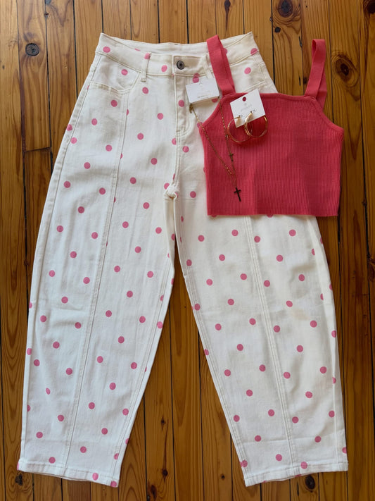 Polka Dot Barrel Jeans (4-16)