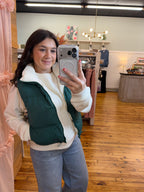 REVERSIBLE ZIP UP PUFFER VEST (S-L)
