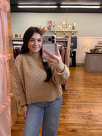 HEART PATTERN DROP SHOULDER KNIT PULLOVER SWEATER (S-L)