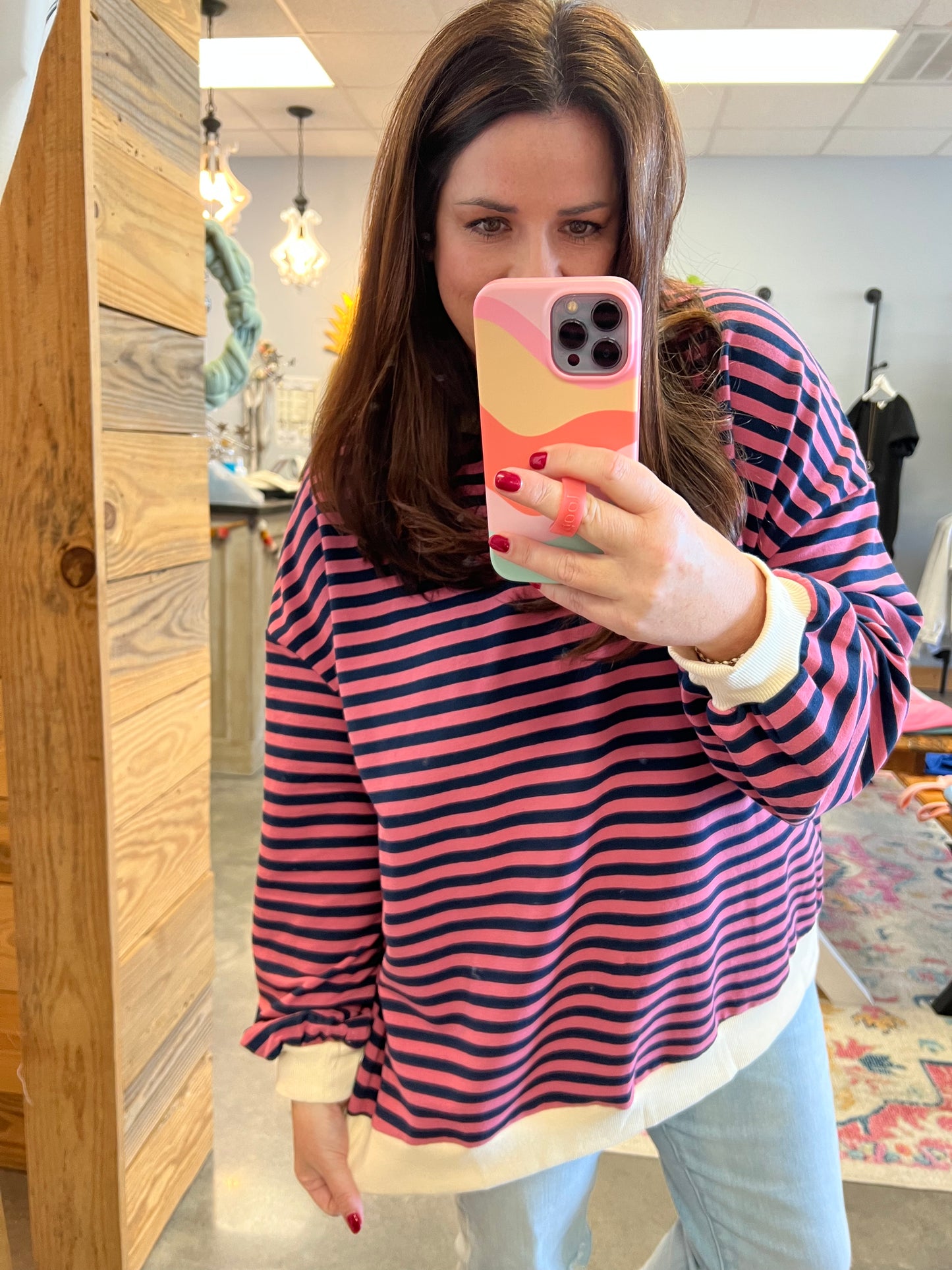 The Mandy Oversized Striped Pullover (S-2X)