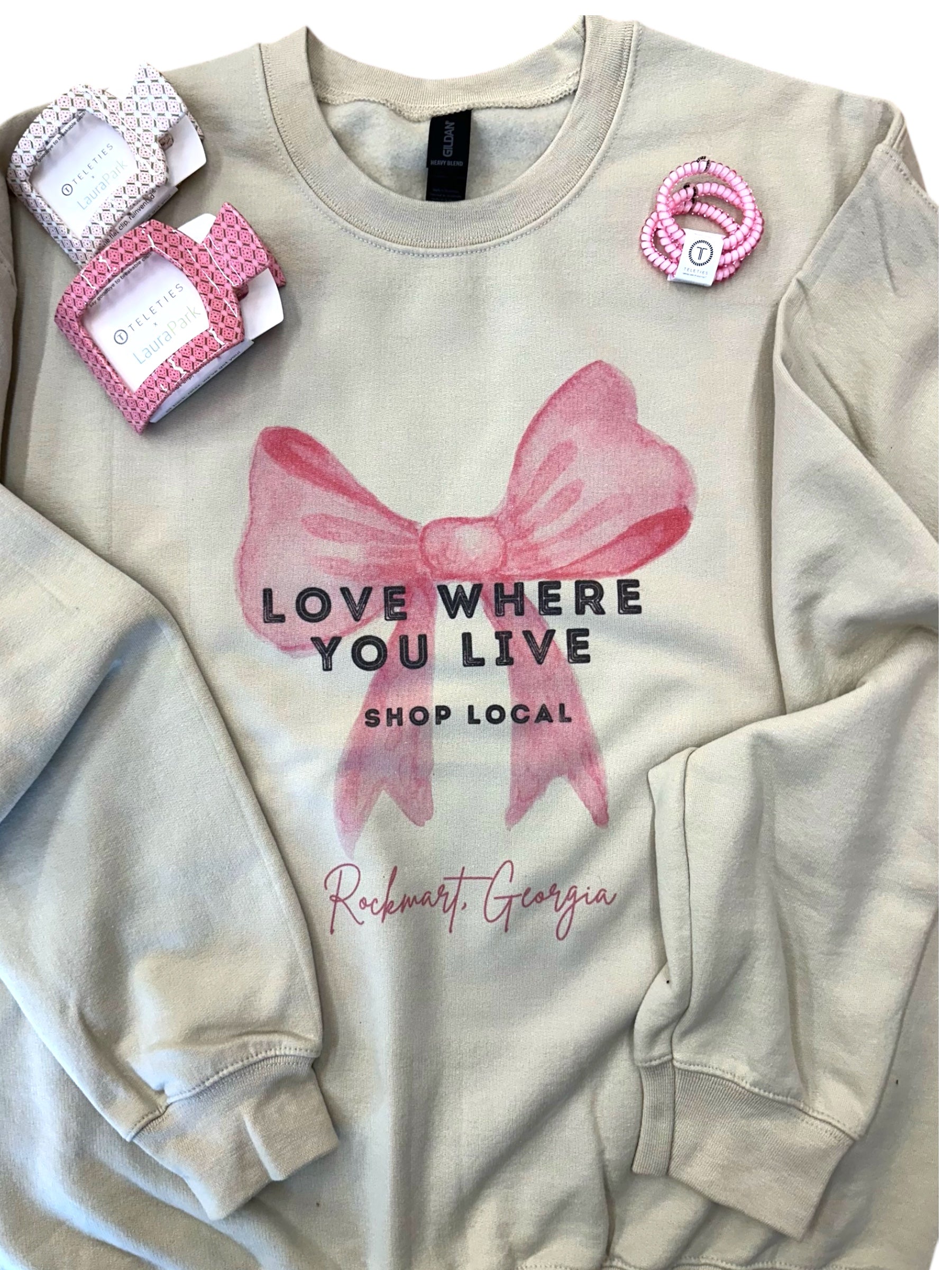 Rockmart,GA Bow Shop Local Graphic Sweatshirt (S-3X)