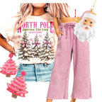 CHRISTMAS TREE HOLIDAY SEED BEAD EARRINGS: Pink