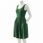 Spring DOORBUSTER! Women’s Pleated Sleeveless Dress with Pockets (S-XL)(3 Colors)