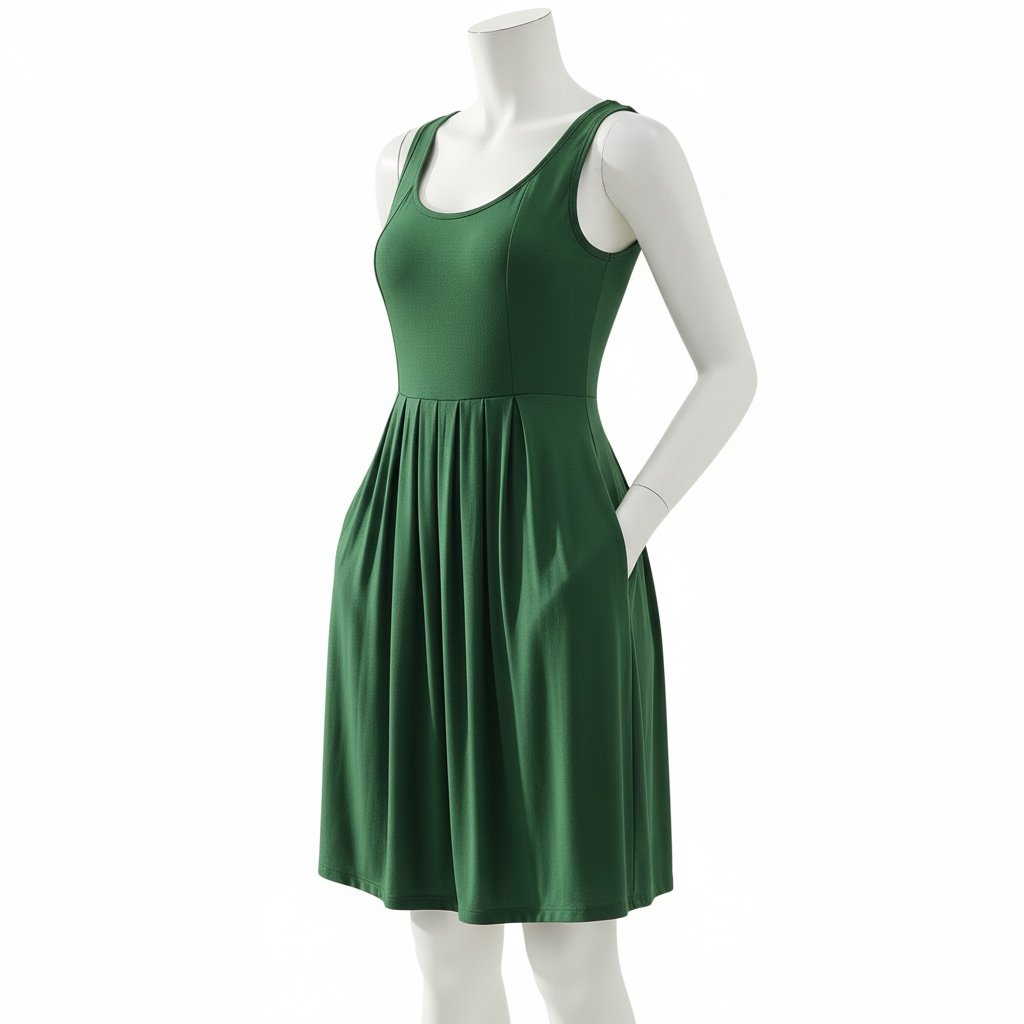 Spring DOORBUSTER! Women’s Pleated Sleeveless Dress with Pockets (S-XL)(3 Colors)
