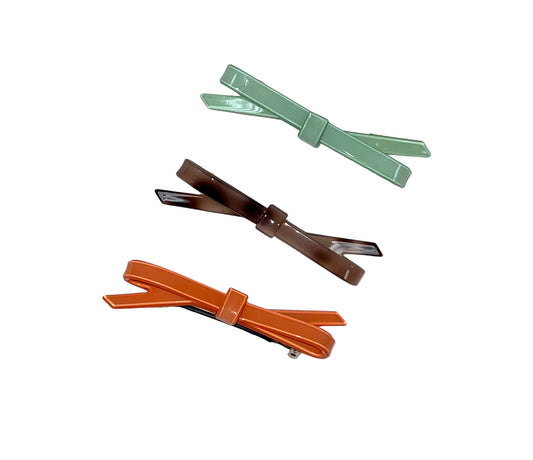 Acrylic Bow Hair Barrette (3 Color Options)