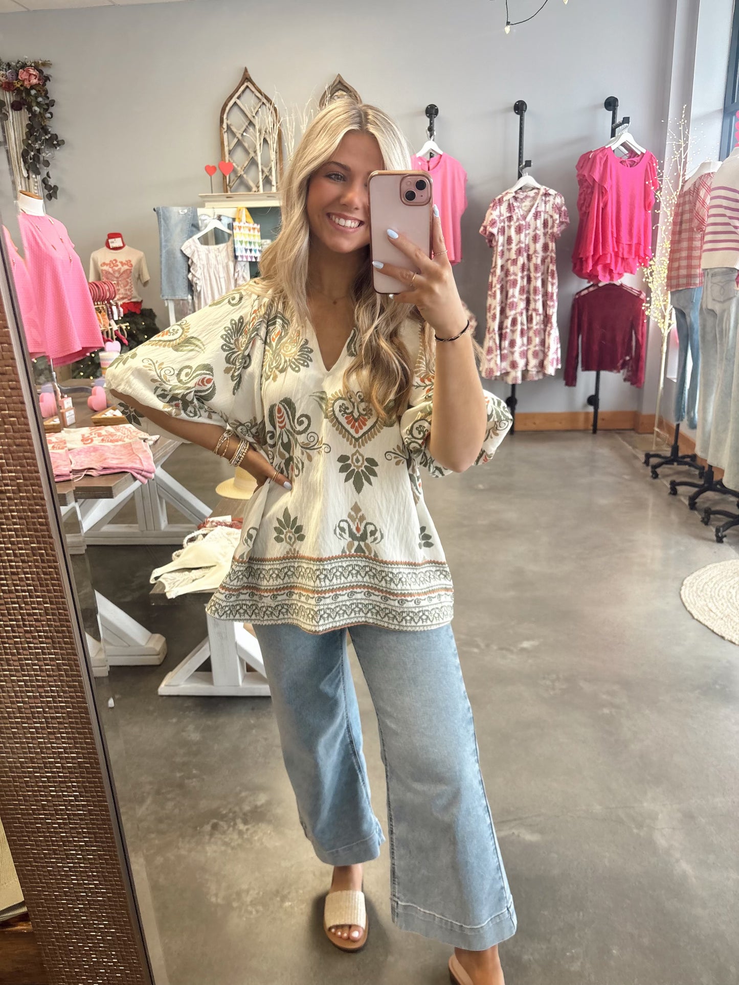 The Mia Boho Print Top (S-2X)