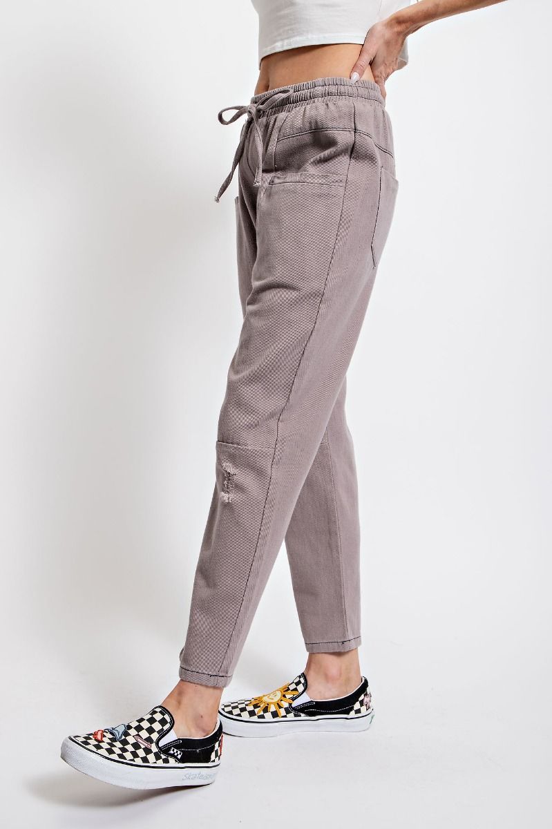 Lilac Grey Washed Twill Pants (S-L)