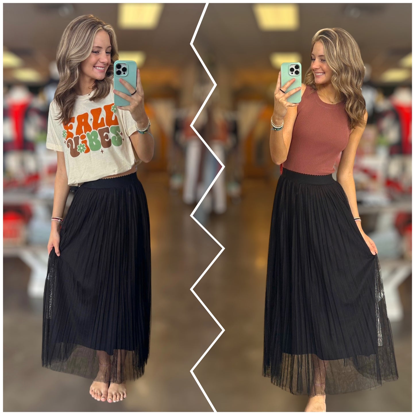 Love Me More Mesh Pleated Skirt (S-XL)